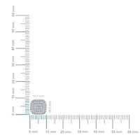 10K White Gold Round Diamond Cluster Square Shape Stud Earrings 1/2 Cttw