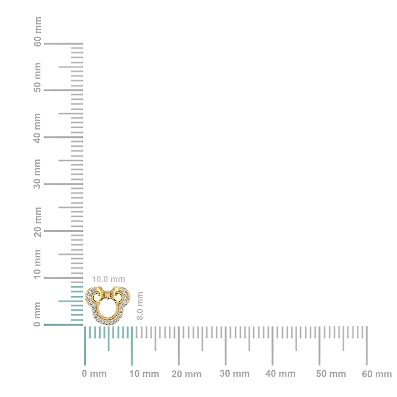 10K Yellow Gold Round Diamond Designer Stud Earrings 1/10 Cttw