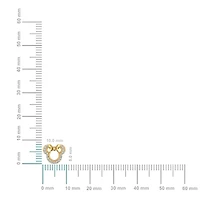 10K Yellow Gold Round Diamond Designer Stud Earrings 1/10 Cttw