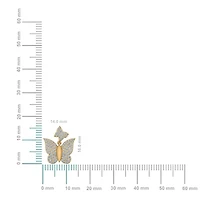 10K Gold Round Diamond Butterfly Stud Earrings 1/2 Cttw