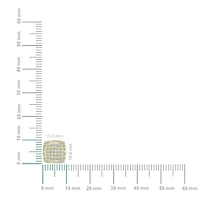 10K Yellow Gold Round Diamond Square Shape Stud Earrings 1/ Cttw