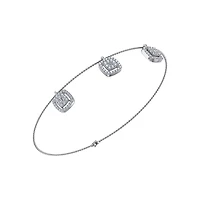 14K White Gold Square Bracelet 3/4 Cttw