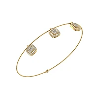 14K Gold Square Bracelet 3/4 Cttw
