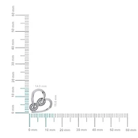 10K White Gold Round Diamond Heart Shape Infinity Twisted Pendant 1/10 Cttw