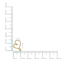 10K Yellow Gold Round Diamond Twisted Heart Shape Pendant 1/20 Cttw