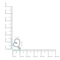 10KT White Gold Round Diamond Twisted Heart Shape Pendant 1/20 Cttw