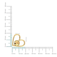 10K Yellow Gold Round Diamond Womens Heart Pendant 4-1/8 Cttw