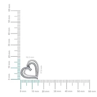 10K Gold Round Diamond Double Womens Heart Pendant 1/10 Cttw