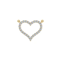 10K Yellow Gold Round Diamond Womens Heart Pendant 1/2 Cttw