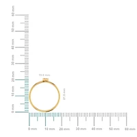 10K Yellow Gold Womens Round Diamond F Initial Letter Ring 1/25 Cttw