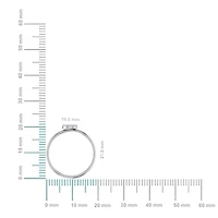 10K White Gold Womens Round Diamond G Initial Letter Ring 1/20 Cttw