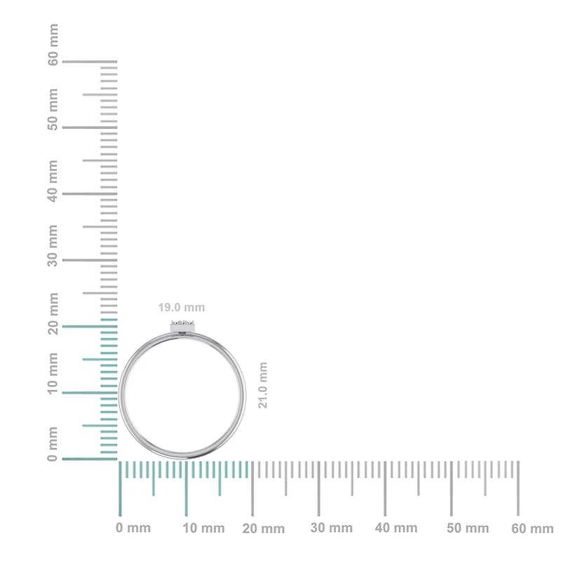 10K White Gold Womens Round Diamond I Initial Letter Ring 1/25 Cttw