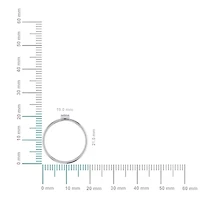 10K White Gold Womens Round Diamond I Initial Letter Ring 1/25 Cttw