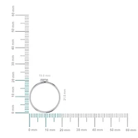 10K White Gold Womens Round Diamond J Initial Letter Ring 1/25 Cttw