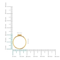 10K Yellow Gold Womens Round Diamond M Initial Letter Ring 1/10 Cttw