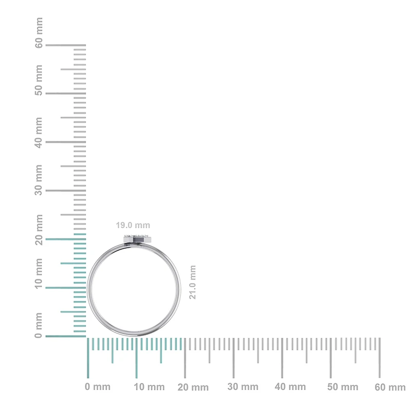 10K White Gold Womens Round Diamond R Initial Letter Ring 1/25 Cttw