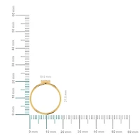 10K Yellow Gold Womens Round Diamond T Initial Letter Ring 1/25 Cttw