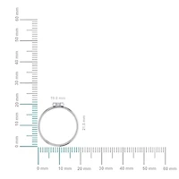 10K White Gold Womens Round Diamond U Initial Letter Ring 1/25 Cttw