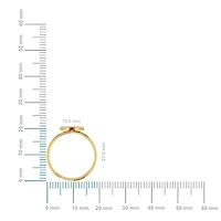 10K Gold Womens Round Diamond W Initial Letter Ring 1/10 Cttw