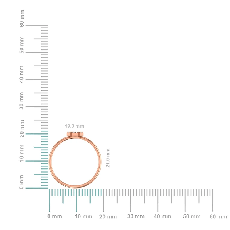 10K Rose Gold Womens Round Diamond A Initial Letter Ring 1/25 Cttw