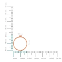 10K Rose Gold Womens Round Diamond F Initial Letter Ring 1/25 Cttw