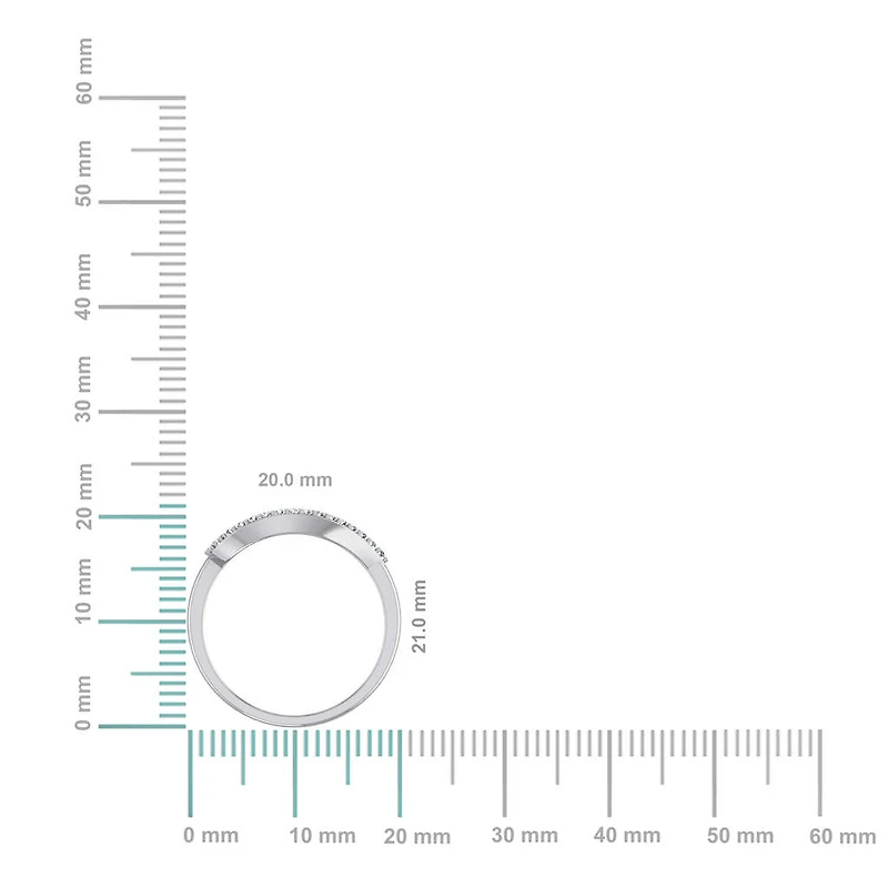 10K White Gold Round Diamond Pear Shape Womens Negative Gap Ring 1/3 Cttw