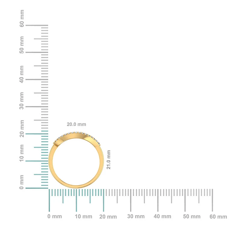 10K Gold Round Diamond Pear Shape Womens Negative Gap Ring 1/3 Cttw