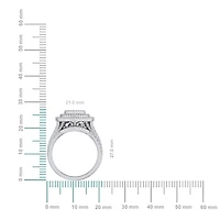 10K White Gold Womens Round Diamond Big Bridal Heart Shape Ring 1-1/ Cttw