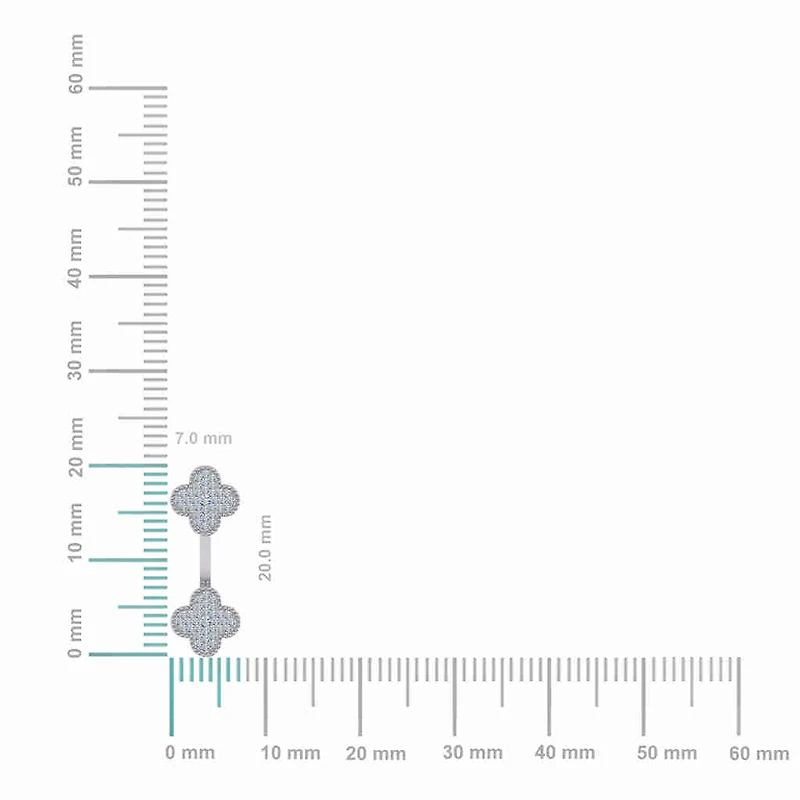 10K White Gold Womens Round Diamond Cluster Top Open Earrings 1/5 Cttw