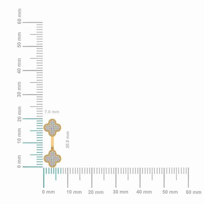 10K Gold Womens Round Diamond Cluster Top Open Earrings 1/5 Cttw