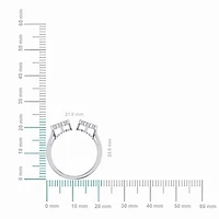 10K White Gold Womens Round Diamond Cluster Top Open Ring 1/10 Cttw