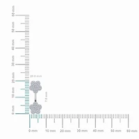 10K White Gold Womens Round Diamond Floral Cluster Top Open Earrings 3/8 Cttw