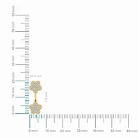 10K Yellow Gold Womens Round Diamond Floral Cluster Top Open Earrings 3/8 Cttw