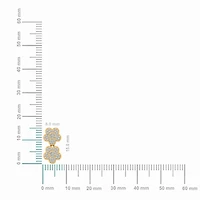 10K Yellow Gold Womens Round Diamond Floral Cluster Top Open Pendant 1/5 Cttw