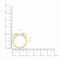 10K Yellow Gold Womens Round Diamond Floral Cluster Top Open Ring 1/5 Cttw