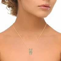10K Gold Womens Round Diamond Butterfly Cluster Top Open Pendant 1/4 Cttw