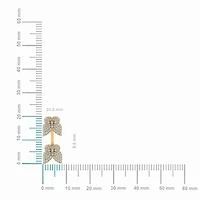 10K Yellow Gold Womens Round Diamond Butterfly Cluster Top Open Earring 1/4 Cttw