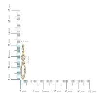 10K Yellow Gold Round Diamond Infinity Dangling Earrings 5/8 Cttw