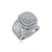 10K White Gold Round Diamond Designer Sz 7 Head Ladies Ring 2-/ Cttw