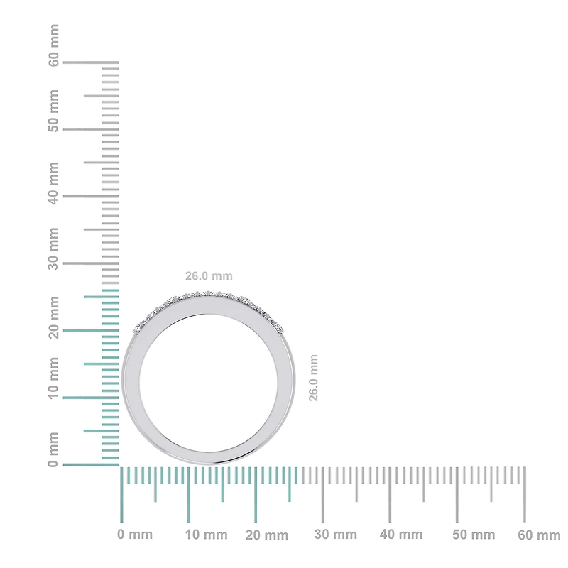 10K White Gold Princess Diamond Mens Invisible Band -/ Cttw