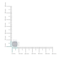 10K White Gold Round Baguette Diamond Square Shape Cluster Stud Earring 1/2 Cttw