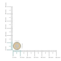 10K Yellow Gold Round Baguette Diamond Cluster Stud Earring /8 Cttw