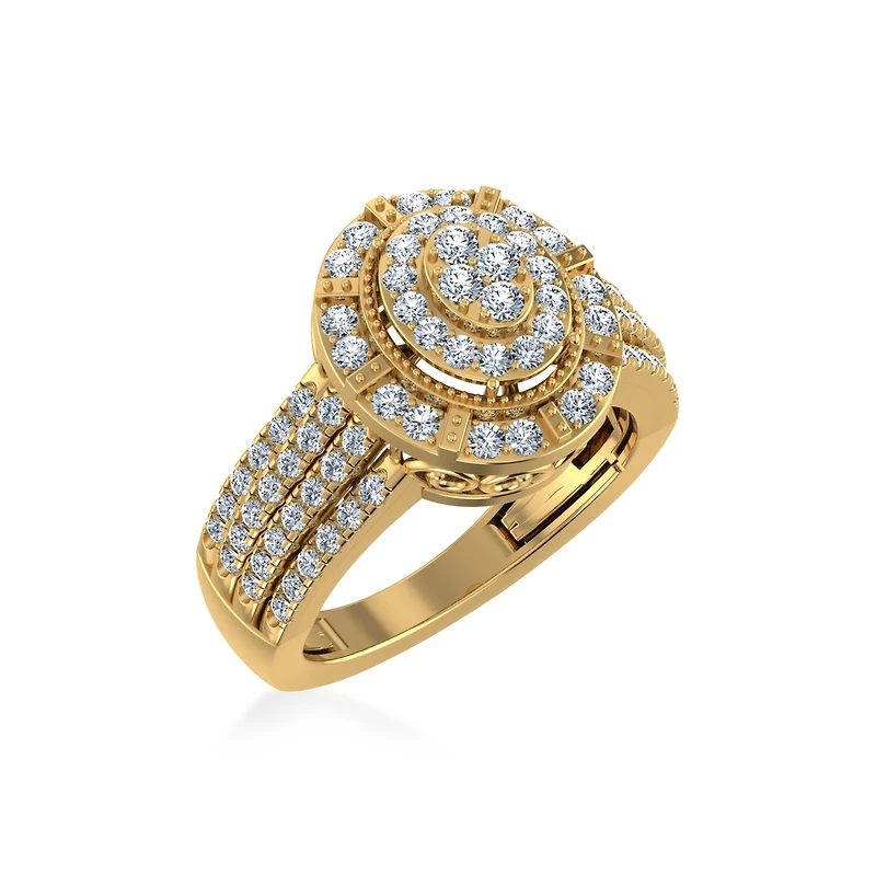 10K Yellow Gold Round Diamond Womens Sz 7 Designer Bridal Ring 1 Cttw