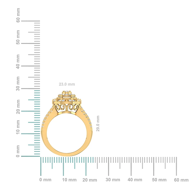 10K Yellow Gold Round Diamond Womens Sz 7 Designer Bridal Ring 1 Cttw