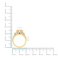 10K Yellow Gold Round Diamond Womens Sz 7 Bridal Ring 3/4 Cttw