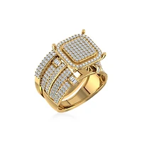 10K Yellow Gold Round Diamond Womens Bridal Ring / Cttw