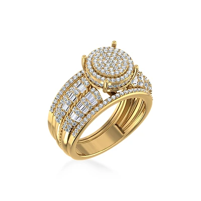 10K Yellow Gold Round Diamond Womens Bridal Ring Cttw