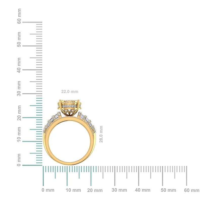 10K Yellow Gold Round Diamond Womens Bridal Ring Cttw