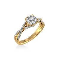 14K Gold Round Diamond Womens Designer Ring 3/4 Cttw
