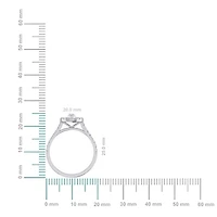 14K White Gold Round Baguette Diamond Pear Shape Womens Designer Ring 3/4 Cttw